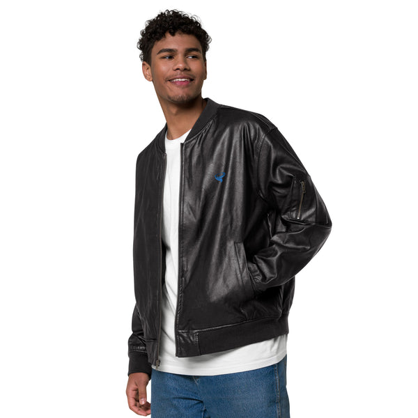 Men's Leather Bomber Jacket