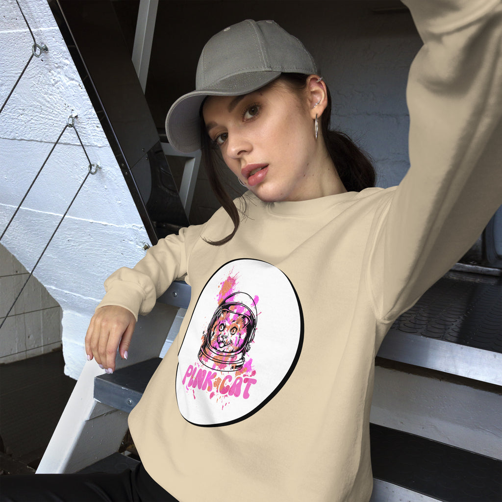 Women's Sweatshirt (Pink Cat)