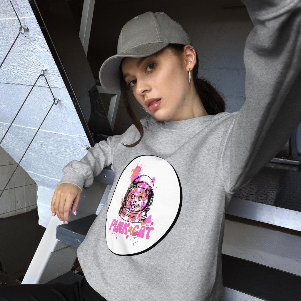 Women's Sweatshirt (Pink Cat)