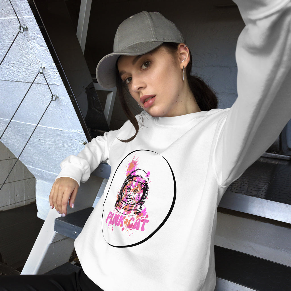 Women's Sweatshirt (Pink Cat)